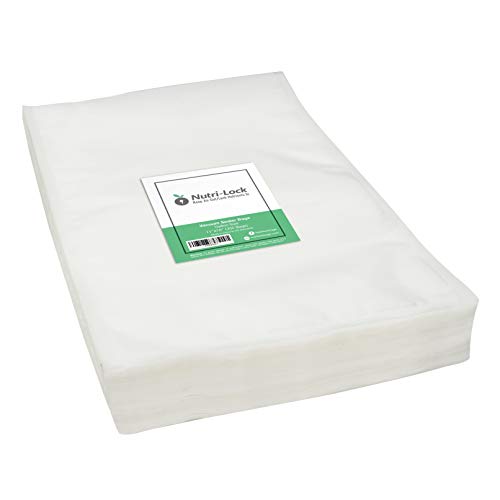Book Cover Nutri-Lock Vacuum Sealer Bags, 200 Gallon Bags 11x16 Inch, Commercial Grade with BPA Free, Perfect for Airtight Storage and Sous Vide