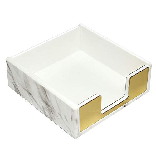 Book Cover MultiBey Sticky Note Holder Marble White Texture with Gold