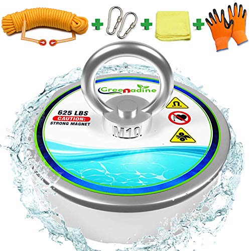 Book Cover 575lbs Fishing Magnets with Rope - Powerful Nylon Rope Super Magnet Fishing Kit - Strong Neodymium Magnets - Large Magnet for Fishing - Fishing Magnet Kit with Gloves - Big Magnet & Magnetic Fishing
