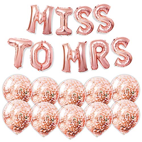 Book Cover PartyForever MISS TO MRS Bachelorette Party Balloons Rose Gold 16
