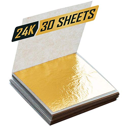 Book Cover AMA GROW 24kt Edible Gold Leaf - Sheet Size 1.5