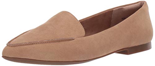 Book Cover Amazon Essentials Women's Loafer Flat, Tan Microsuede, 9