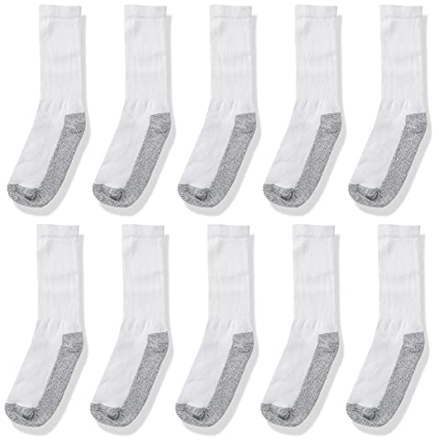 Book Cover Fruit of the Loom Men’s Work Gear Cushioned Crew Socks 10 Pair