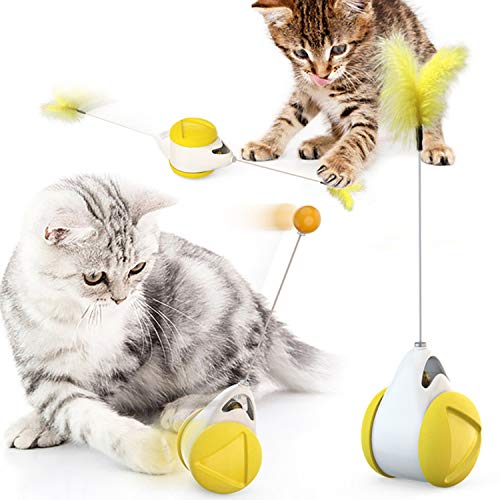 Book Cover GHEART Cat Toys for Cats, Tumbler Swingball Toys for Cats, Balance Car Cat Toys
