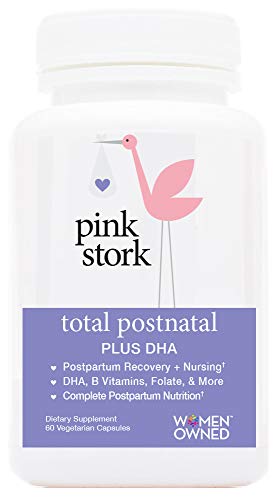 Book Cover Pink Stork Total Postnatal + DHA -Recommended Nutrition for After Pregnancy -Contains Essential Nutrients for Breastfeeding Mom and Baby -60 Small Capsules