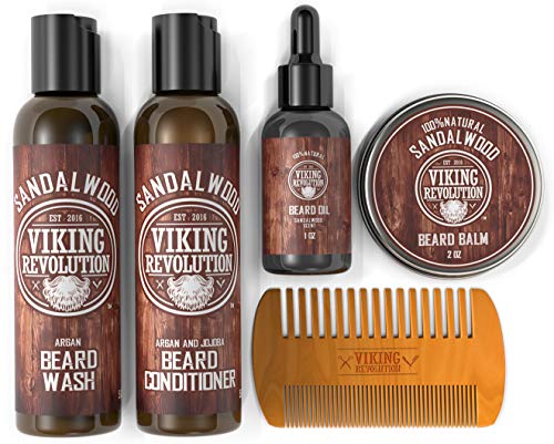 Book Cover Ultimate Beard Care Conditioner Kit - Beard Grooming Kit for Men Softens, Smoothes and Soothes Beard Itch- Contains Beard Wash & Conditioner, Beard Oil, Beard Balm and Beard Comb- Sandalwood Scent