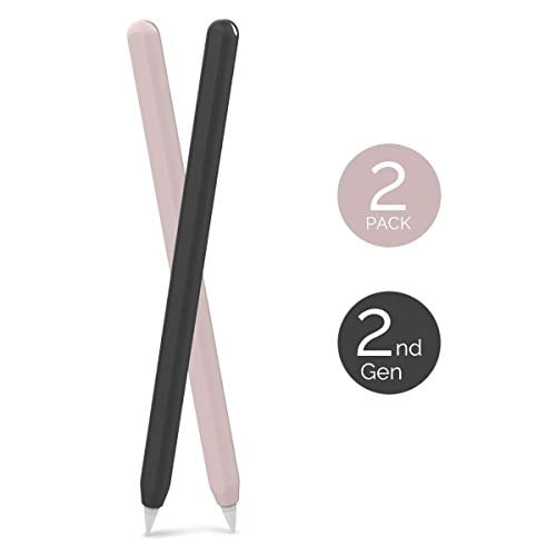 Book Cover AHASTYLE Apple Pencil Cover Silicone 2 Packs - Apple Pencil Holder Ultra Thin Apple Pencil Case Compatible with Apple Pencil 2nd Generation (2 Pack, Pink & Black)