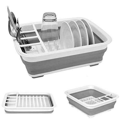 Book Cover Collapsible Drying Dish Drainer Portable Drying Rack Dinnerware Organizer Space Saving Kitchen RV Campers Storage