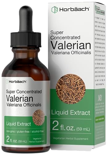 Book Cover Valerian Root Extract Drops | 2 fl oz | Alcohol Free | Vegetarian, Non- GMO Gluten Free Liquid | by Horbaach