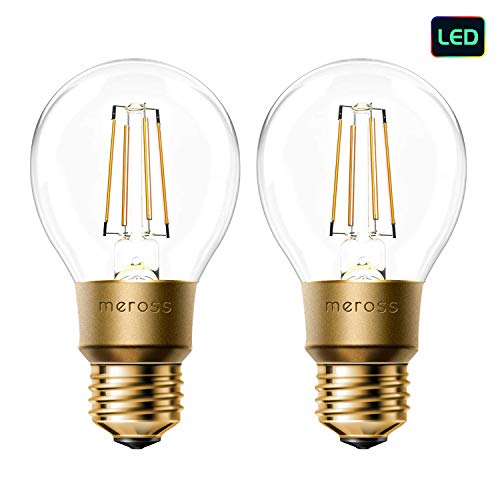 Book Cover meross Smart Wi-Fi LED Bulb, Vintage Edison Style, Dimmable, 60W Equivalent, Compatible with Amazon Alexa, Google Assistant and IFTTT, E26 A19 Light Bulb, No Hub Required - 2 Pack