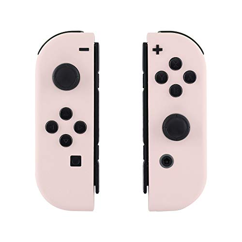 Book Cover eXtremeRate Soft Touch Grip Sakura Pink Joycon Handheld Controller Housing with Full Set Buttons, DIY Replacement Shell Case for Nintendo Switch Joy-Con - Console Shell NOT Included