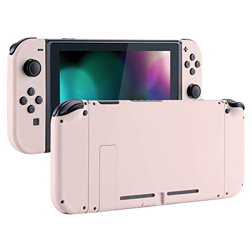 Book Cover eXtremeRate Soft Touch Grip Back Plate for Nintendo Switch Console, NS Joycon Handheld Controller Housing with Full Set Buttons, DIY Replacement Shell for Nintendo Switch - Sakura Pink