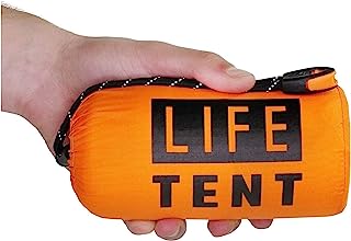 Book Cover Go Time Gear Life Tent Emergency Survival Shelter - 2 Person Emergency Tent - Use As Survival Tent, Emergency Shelter, Tube Tent, Survival Tarp - Includes Survival Whistle & Paracord (Orange)