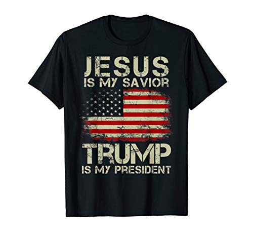 Book Cover Jesus Is My Savior Trump Is My President Shirt for men women