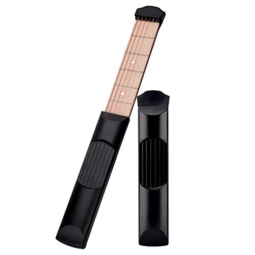 Book Cover Pocket Guitar Practice Neck,Beaucares Finger Exercise 6 String Portable Guitar Trainer for Beginner MUST-HAVE Chord Practice Tool