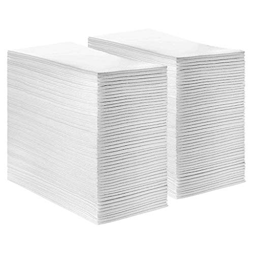 Book Cover [200 Pack] Linen-Feel Guest Towels - Disposable Cloth Dinner Napkins, Bathroom Paper Hand Towels, Wedding Napkins