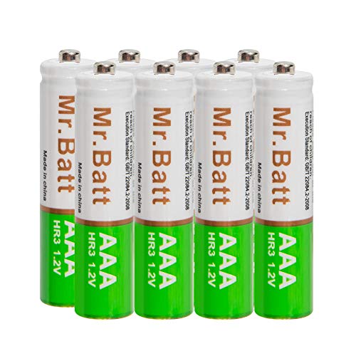 Book Cover Rechargeable AAA Batteries, Mr.Batt NiMH Low Self-Discharge AAA Batteries, 700mAh (8 Pack)