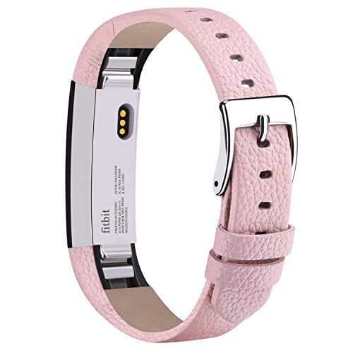 Book Cover Vancle Compatible with for Fitbit Alta Bands Leather, Adjustable Replacement Accessories Fitbit Alta HR Bands for Women Men (4. Pink)