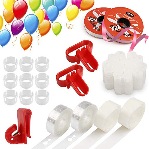 Book Cover Mocoosy Balloon Decorating Strip Kit for Arch Garland with 32Ft Balloon Tape, 2 Tying Tool, 200 Dot Glue, 10 Flower Clip, 20 Ring Buckles, 144Ft Ribbon, 1 Balloon Cutter for Party Decorations