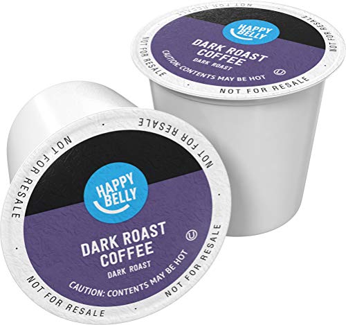 Book Cover Amazon Brand - Happy Belly Dark Roast Coffee Pods, Compatible with Keurig 2.0 K-Cup Brewers, 100 Count