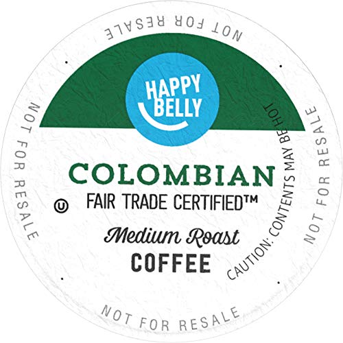 Book Cover Amazon Brand - 100 Ct. Happy Belly Medium Roast Coffee Pods, Colombian, Compatible with Keurig 2.0 K-Cup Brewers