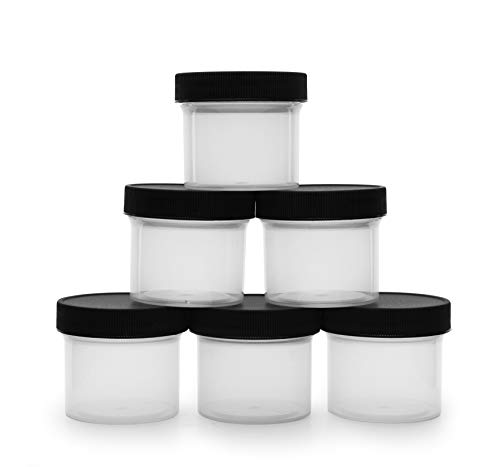 Book Cover Salad Dressing Condiment Containers (6-Pack); 2-Ounce To-Go Plastic Mini Food Storage Jars for Lunch Boxes; Carry Up to 4 Tablespoons