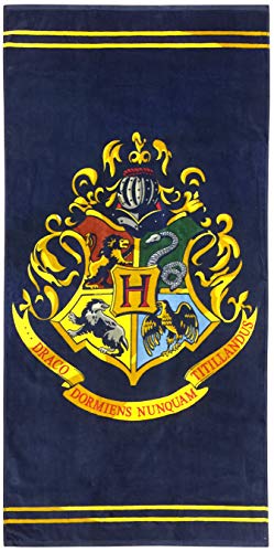 Book Cover Jay Franco Harry Potter Classic Crest Kids Bath/Pool/Beach Towel, Absorbent Fade Resistant Cotton, Measures 28 inch x 58 inch, Dark Blue
