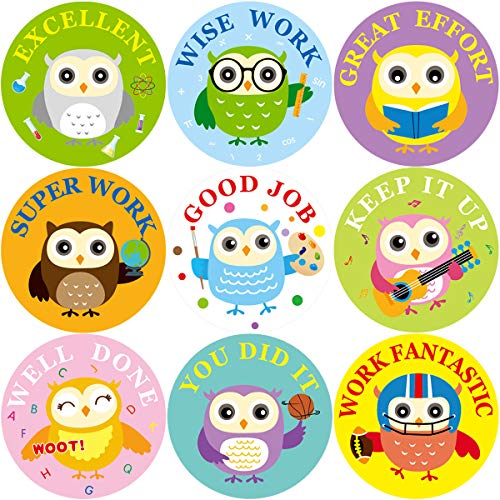 Book Cover Fancy Land Owl Reward Stickers for Kids Teacher Motivational 200Pcs Per Roll