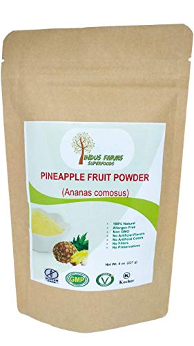 Book Cover 100% Natural Pineapple Powder, 8 oz, Eco-friendly Resealable pouch, No Artificial Flavors/Preservatives/Fillers, Halal, Vegan-Friendly, Non-GMO