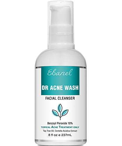 Book Cover Ebanel Benzoyl Peroxide 10% Acne Wash with Tea Tree Oil, 8 Oz Maximum Strength Acne Treatment, Acne Face Body Wash Cleanser for Teens & Adults, Reduce Redness & Inflammation, Prevent Future Breakouts