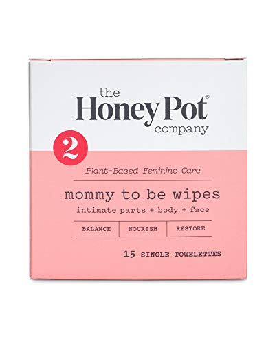 Book Cover The Honey Pot Mommy-to-Be Feminine Wipes, 15 Count