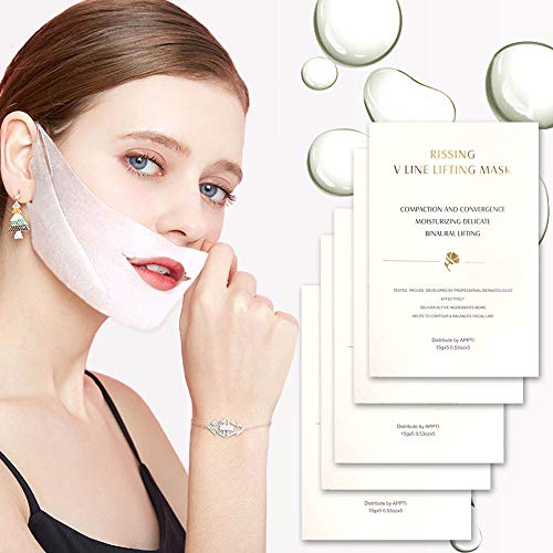 Book Cover V Line Face Lift and Double Chin Reducer Intense Lifting Layer Mask, Lifting Patch for Chin Up & V Line, Double Chin Mask-V Lifting Chin Mask-Chin Up Mask 5pcs