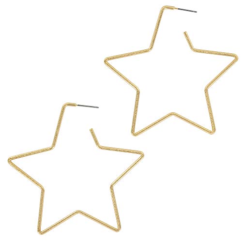 Book Cover And Lovely 14K Gold Dipped Star Earrings - Hypoallergenic Lightweight Fun Statement Drop Dangle Earrings