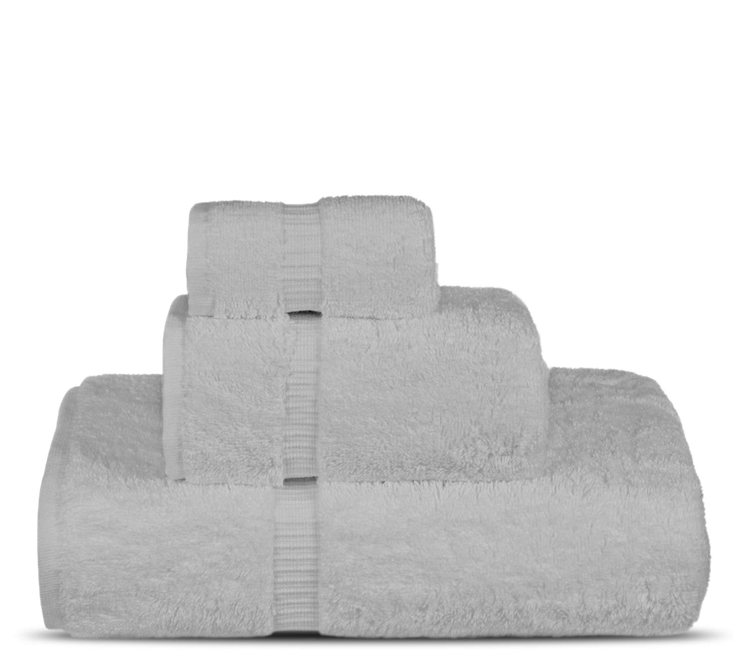 Book Cover Chakir Turkish Linens | Hotel & Spa Quality 100% Cotton Premium Turkish Towels | Soft & Absorbent (3-Piece Towel Sets, White) White 3 Piece Towel Set