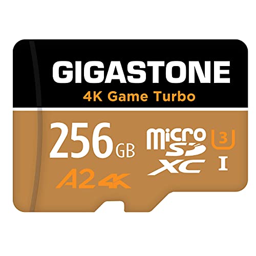 Book Cover [5-Yrs Free Data Recovery] Gigastone 256GB Micro SD Card, 4K Game Turbo, MicroSDXC Memory Card for Nintendo-Switch, GoPro, Action Camera, DJI, UHD Video, R/W up to 100/60MB/s, UHS-I U3 A2 V30 C10