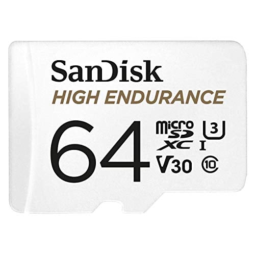 Book Cover SanDisk 64GB High Endurance Video microSDXC Card with Adapter for Dash cam and Home Monitoring Systems - C10, U3, V30, 4K UHD, Micro SD Card - SDSQQNR-064G-GN6IA