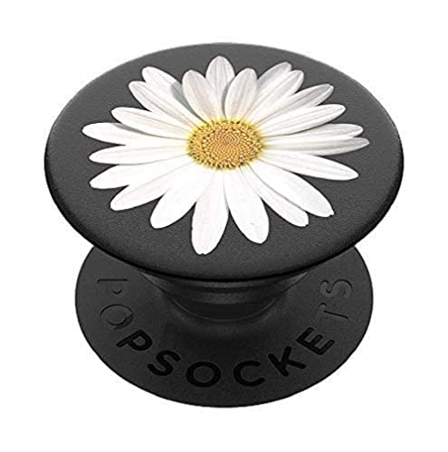 Book Cover PopSockets PopGrip: Phone Grip and Phone Stand, Collapsible, Swappable Top, White Daisy