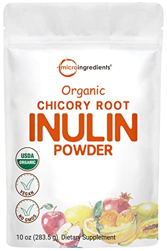 Book Cover Organic Daily Prebiotic Dietary Fiber Supplement Powder, (Inulin Fiber from Chicory Root), 10 Ounce, Highly Promote Intestinal Colon, Gut Health and Digestive Function, Vegan Friendly