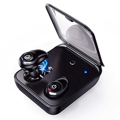 Book Cover Cordless Earbuds, Bluetooth 5.0 Earphones with 2000mAh Charging Case, Bluetooth Earbuds for Android iPhone with Microphone Hi-Fi Sound Stereo One-Step Pairing/One-Button Control