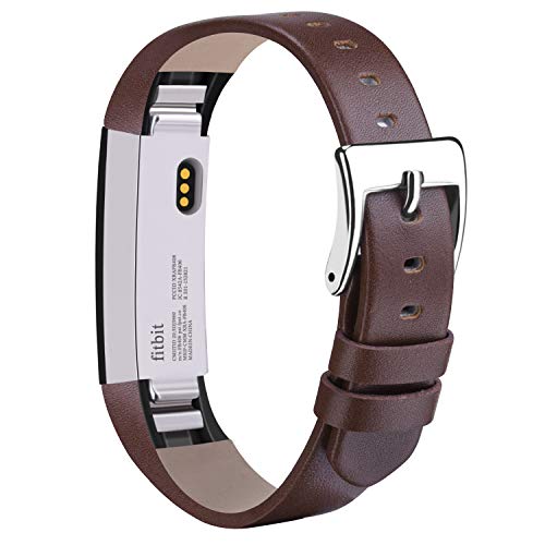 Book Cover Vancle Compatible with for Fitbit Alta Bands Leather, Adjustable Replacement Accessories Fitbit Alta HR Bands for Women Men (3. Coffee)