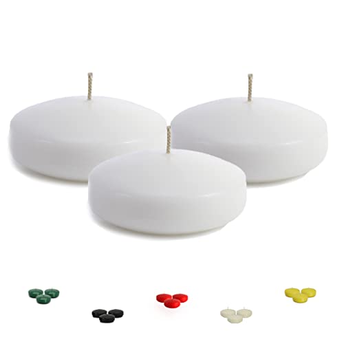 Book Cover CandleNScent Unscented Floating Candles | 3 Inch - Fits in 3 Inch Vase and Above | White| Floats On Water | Pack of 3