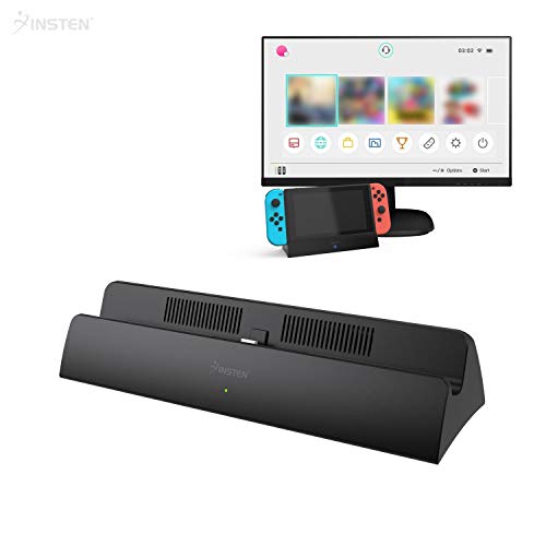 Book Cover Insten Compatible with Nintendo Switch TV Dock Station HDMI Adapter Portable Hook Up Charging Docking Cradle with USB C Power Input & Extra USB 3.0 2.0 Ports Replacement TV Mode Connector Adapter
