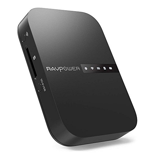 Book Cover RAVPower FileHub, Travel Router AC750, Wireless SD Card Reader, Connect Portable SSD Hard Drive to iPhone iPad Tablet Smart Phone Laptop for Photo Backup, Data Transfer, Portable NAS, 6700mAh Battery