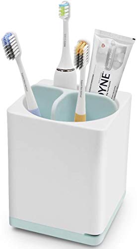 Book Cover Small Toothbrush Holder Kitchenhoney Multifunctional Bathroom Toothpaste Caddy Toothbrush Organizer Stand for Electric Toothbrush, Toothpaste, Comb, Razor
