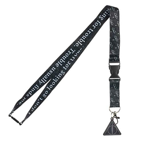 Book Cover Harry Potter The Deathly Hallows Trouble Breakaway Lanyard with Charm