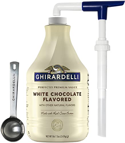 Book Cover Ghirardelli White Chocolate Flavored Sauce 87.3 Ounce with Ghirardelli Pump and Spoon