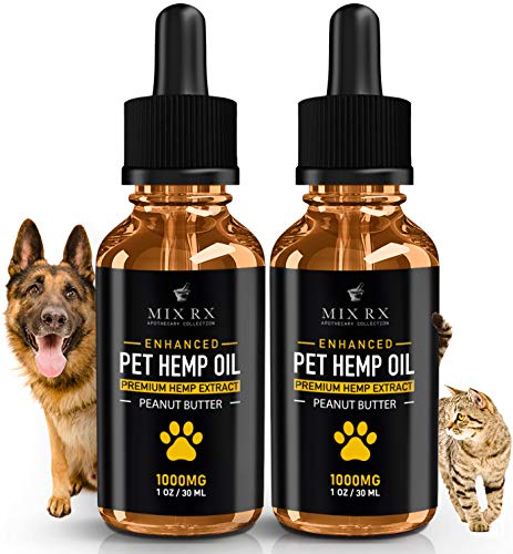 Book Cover (2 Pack) Hemp Oil for Dogs Cats Pets, Organic Calming Dog Treats for Separation Anxiety Pain Relief (1000mg) Natural Hemp Extract Stress Sleep Aid - Zero THC CBD Cannabidiol - Joint Hip Supplement