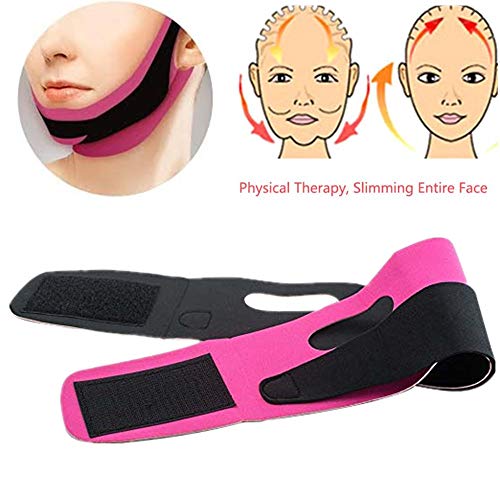 Book Cover zswell Compression Double Chin Cheek Slim Lift Up Anti Wrinkle Mask, Pink