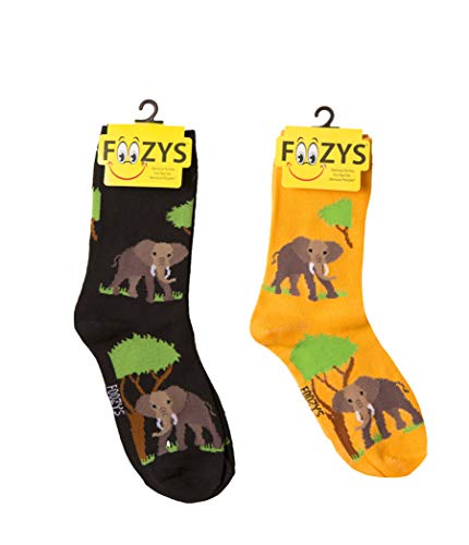 Book Cover Foozys Women’s Crew Socks | Cute Zoo Animal Themed Novelty Socks | 2 Pairs