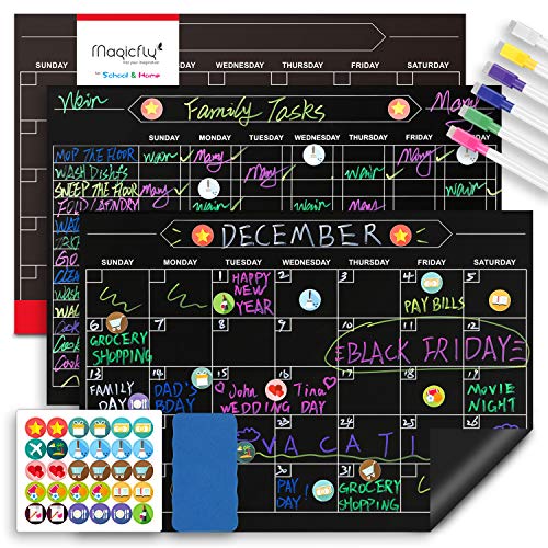 Book Cover Magnetic Behavior Chalkboard Rewards Chore Chart & Dry Erase Calendar Set, 12